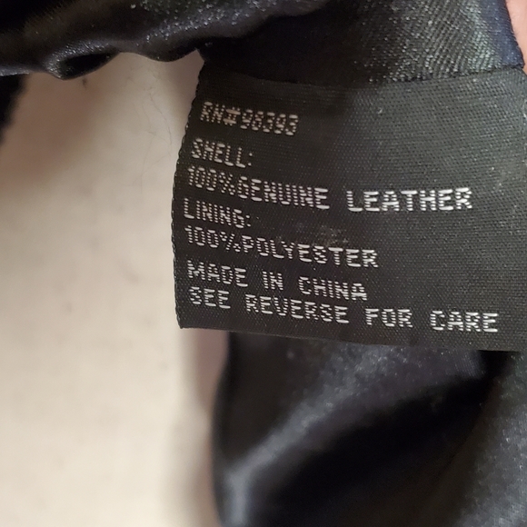 Pamela McCoy Textured Black Genuine Leather Blazer, Size Large - Picture 12 of 16